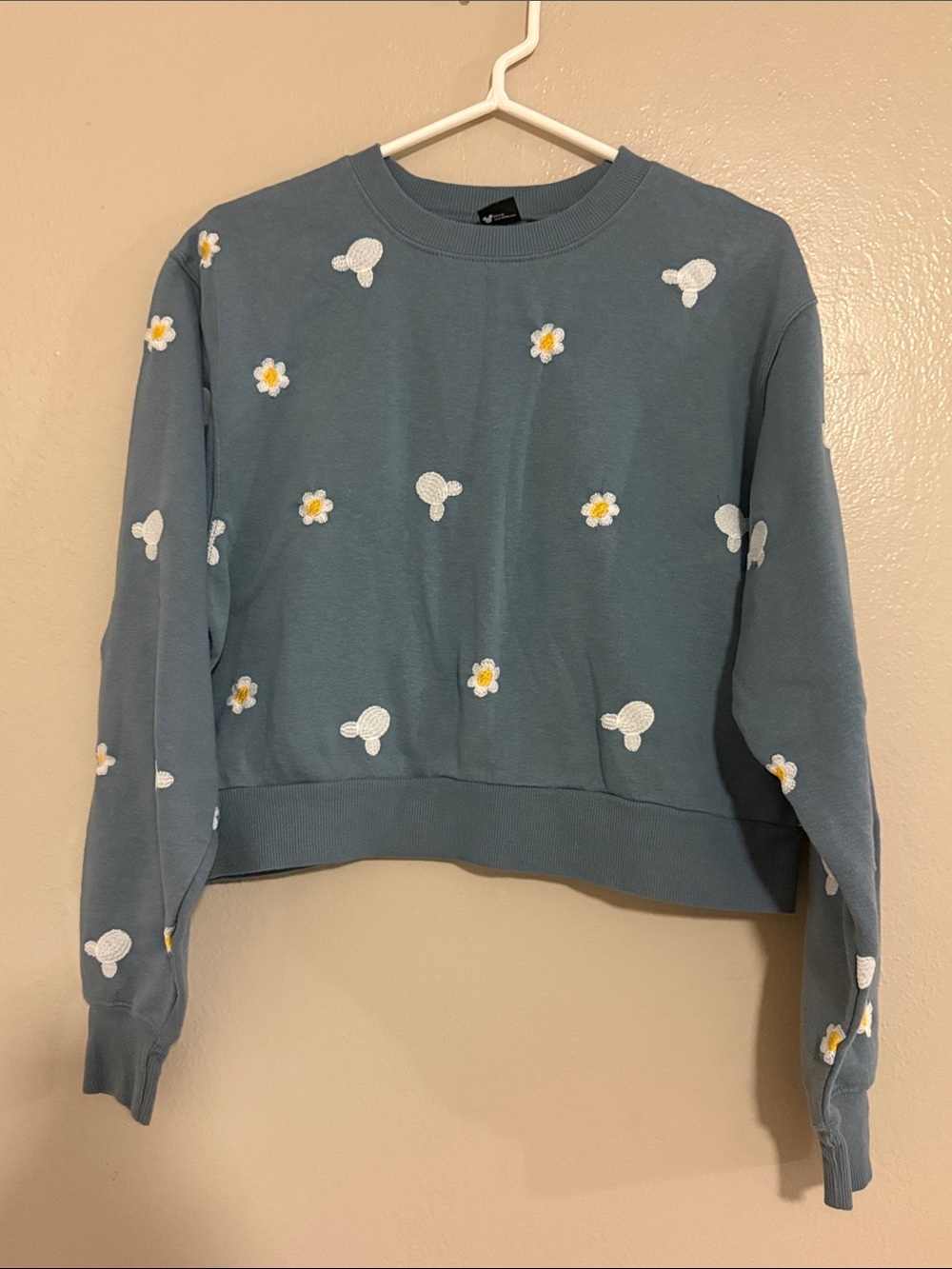 Disney Blue Daisy Embroidered Crewneck Sweatshirt